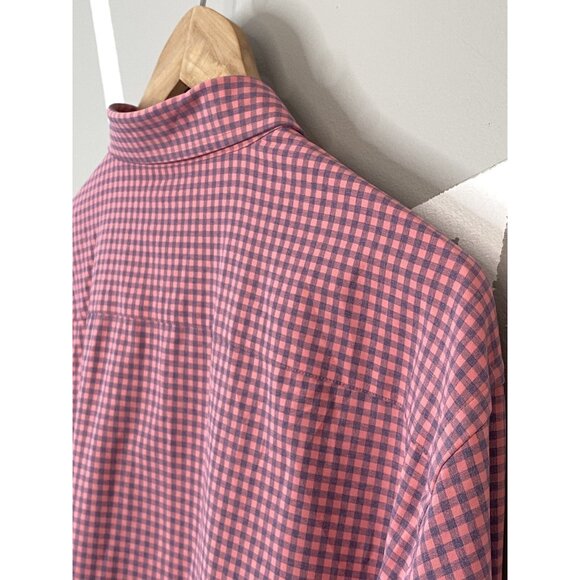 Peter Millar Summer Comfort Men’s Large Pale Rose Blue Check Long Sleeve - Picture 5 of 16